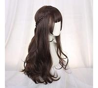Harajuku Lolita Sweet Daily Wig Gradient Ombre Girl Curly Wigs Cosplay Princess Synthetic Hair Mixed Color Long Wavy Party Wig E