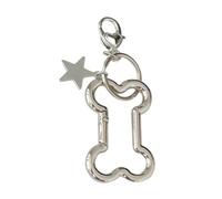 Harajuku Y2k Silver Bone Star Keychain for Women Sweet Cool Trend Fashion Pendant Vintage Aesthetic Accessories Gift