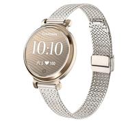 Harakiri 14mm Bands Compatible with Garmin Lily 2 Stainless Steel Metal Adjustable Replacement Strap Breathable Magnetic Closure Mesh Woven Watch Band for Lily 2 Classic/Active for Women