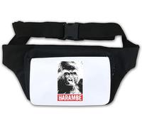 Harambe Faded Sketch Black and White Meme Poster Waist Bag Fanny Pack White