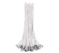 Harapu Cotton Candle Wick - 50 Count, 8'' Pre-Waxed Low Smoke Flame Wick for DIY Candle Making