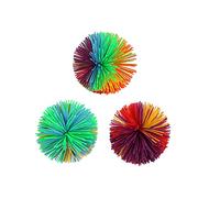 Harapu Monkey Soft Sensory Fidgets Toys, Rainbow Colorful Stress Relief Bouncy Pom Stress Balls, Pack of 3