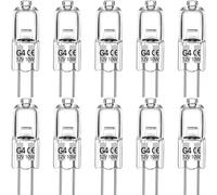 Haraqi 10 Pack G4 Halogen Bulbs，12 Volt 10 Watt Bi-Pin Halogen Bulbs Dimmable for Ceiling Lights,Table Light,Cabinet Lights,Warm White Brightness