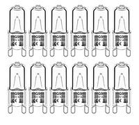 Haraqi 12 Pack G9 Halogen Bulbs 42W 230V 2800K Warm White 530lm,Clear Capsule Halogen Lamps Dimmable, No Strobe, No Flicker