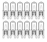 Haraqi 12Pack G9 Halogen Bulbs 33W 230V 2800K Warm White 390lm,Clear Capsule Halogen Lamps Dimmable, No Strobe, No Flicker
