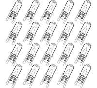 Haraqi 20 Pack G9 Halogen Bulbs 28W 230V 2800K Warm White 310lm,Clear Capsule Halogen Lamps Dimmable, No Strobe, No Flicker
