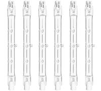 Haraqi 6 Pack Dimmable 230W R7s Halogen Bulbs 118mm 2700K Warm White 220-240V Security Light Bulbs J-Type Linear Light Bulbs, for Work Light, Ceiling Lights, Floodlight, Landscape Lighting