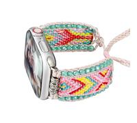 HARAVAL Boho Braided Band Compatible with Apple Watch Band 42mm 44mm 45mm 46mm 49mm Women, Woven Friendship Bracelet Handmade Beaded Adjustable Strap for iWatch Band SE Ultra 2 Series 10 9 8 7 6 5 4 3