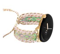 HARAVAL Boho Braided Band Compatible with Google Pixel Watch 4 3 41mm/Pixel Watch 2 1 Band Women, Woven Friendship Bracelet Handmade Beaded Adjustable Strap for Google Smartwatch, Pink