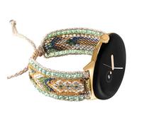 HARAVAL Boho Braided Band Compatible with Google Pixel Watch 4 3 (41mm)/Pixel Watch 2 1 Band Women, Woven Friendship Bracelet Handmade Beaded Adjustable Strap for Google Smartwatch, Orange