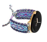 HARAVAL Boho Braided Band Compatible with Google Pixel Watch 4 3 41mm/Pixel Watch 2 1 Band Women, Woven Friendship Bracelet Handmade Beaded Adjustable Strap for Google Smartwatch, Blue