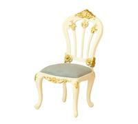 harayaa 1/12 Scale Dollhouse Chair Miniature Furniture Pretend Play Mini Dining Chair Decorative Model for Doll House Home Bedroom, Light Blue