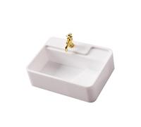 harayaa 1:12 Scale Dollhouse Wash Basin Mini Decorative Hobby Crafts DIY Accessory Furniture Model for Life Scene Micro Landscape, 5x3.5x1.5cm