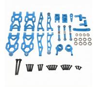 harayaa 1:16 Scale Front Rear Upper Lower Swing Arms Upgrade Parts Metal Kit | Adjustable, Lightweight, Machined Open-Frame RC Car Chassis Upgrade Kit, Blue