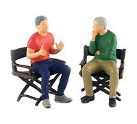 harayaa 1:64 Miniature Figure Scene Movie Character Resin Doll Figurines for Diorama Landscape Model Train Design, Orange Green