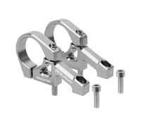 harayaa 1 Pair Mountain Bike Stem 31.8mm Clamp Downhill Bike Stem Easy to Install for Sports, Silver