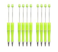 harayaa 10 Pieces Ballpoint Pen Bead Pen Beadable Pens Black Ink Rollerball Pen for Teacher Office Wedding Party Favors, Green