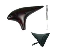 harayaa 12 Hole Ocarinas Musical Instrument with Carrying Case for Music Enthusiasts, Brown