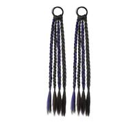 harayaa 2 Pieces Braids Extensions DIY Comfortable Braided Hairpieces Hair Extensions for Costume Party Stage Performance Traveling, dark violet