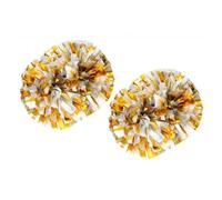 harayaa 2 Pieces Cheer Poms Cheering Squad pompoms with Handle Cheerleading Pom Poms for Ceremony Kids Adults Cheering Competition, Metal Silver