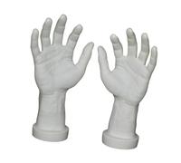 harayaa 2 Pieces Male Hand Model,Mannequin Hands Spooky Lifelike Halloween Decoration Fake Hands for Nails Practise Jewelry Display, white