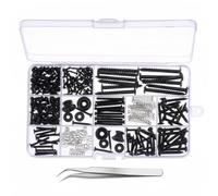 harayaa 254 Pieces Guitar Hardware Screw Set With Stainless Steel Components And Nine Screw Types For Electric Guitar Pickguard Installation Bridge Setup, Black
