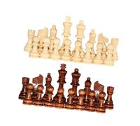 harayaa 32x Wooden Chess Pieces Chess Game Pawns, Tournament Chessmen Board Games Wood Chessmen Chess Figures for Club Home School
