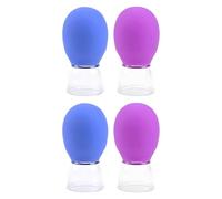 harayaa 4 Pieces Facial Cupping Set, Vacuum Suction, Portable Silicone Cupping Cups, Massage Cups for Back Muscle Relaxation Stomach