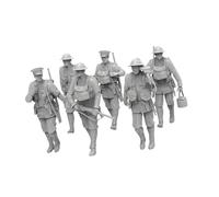 harayaa 6 Pieces British Models Unpainted Ornaments Dioramas Resin Miniature People Figurines for Games Hobby, 2.4cm High