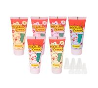 harayaa 6 Pieces Simulation Whipped Cream Glue Set, DIY Phone Case Making 50G Crafting Mixed Colors, Handmade for Moulding Hair Clip, Style A