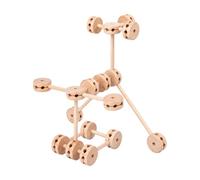 harayaa 60 Pieces Connector and Rod Building Toy Open-Ended Wooden Construction Toy Screen Wooden Building Set for Playrooms