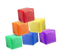 harayaa 6Pcs Large Foam Dice Education Playing Game Dices Learning Cubes with 6 Sided Clear Pockets for Party Supplies Teaching Aid