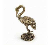 harayaa 6xGilded Crane Figurine Engraved Feathers Antique Crane Statue Textured Decorative Bird Sculpture, 5 Pcs