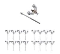 harayaa 8x 2pcs Bass Drum Claws Hook with Tension Rods Chrome Replacement Accessory