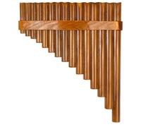 harayaa Bamboo Pan Flute Panpipes Wind Instrument Musical Pipes Tunable 15 Pipe G4 To With Cork Control Curved Mouth Comfort With Carry Pouch And Cloth, Left-Hand