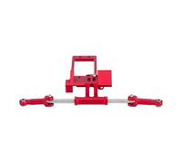 harayaa Bat Servo Mount Steering Cylinder Kit 1:10 Assembly Model 1/10 RC Crawler Full Hydraulic for DIY Modified Crawler Truck Car, red