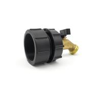 harayaa Brass Faucet Adapter IBC Tank Connector Spigot Valve Fitting Coupling with Angled Outlet for Easy Dispensing Solid Brass and Parts Suitable for, 2 Inch Fine Thread to 3/4 Inch Faucet