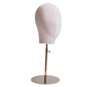 harayaa Canvas Block Head Wig Head Stable Multifunctional Wig Holder Mannequin Head for Hairpieces Headdress Hair Styling Wig Salon, Gold