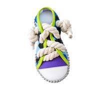 harayaa Canvas Dog Toy with Rope Laces Interactive Athletic Shoe-Shaped Pet Toy Tear-Resistant for Individual Play, Gray