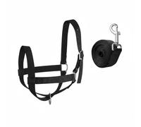 harayaa Cattle Rope Strong Adjustable Halter Soft Strap Calf Nose Band Metal Buckle Rust-Resistance Suitable for Animal Handling Barn Management Livestock Control, Black, Black, M300g