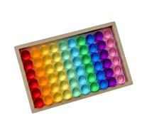 harayaa Children Building Blocks Wooden Disc Blocks Set Acrylic Insert Cylindrical Pieces Stacking Toys With Tray Box Lightweight Smooth Beech Suitable for