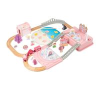 harayaa Children Building Train Wooden Train Set Track Playset Bridge Layout Princess Theme Figures Scenery Beech Wood Construction Suitable for birthday