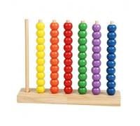 harayaa Children Counting Frame Wooden Abacus Toy Counting Rack Bead Stacker Math Learning Tool With Smooth Upright Rods for Hand Eye Coordination Suitable for home preschool, Small