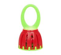 harayaa Children Handheld Toy Early Rhythm Bell Cage Style Stainless Steel Material Smooth Handle Suitable for Preschool Learning Everyday Play , Red + Green