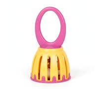 harayaa Children Handheld Toy Early Rhythm Bell Cage Style Stainless Steel Material Smooth Handle Suitable for Preschool Learning Everyday Play , Yellow + Rose Red