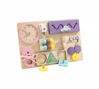 harayaa Children Learning Board Busy Board Activity Board Toy Educational Board With Wood Material Screen Play And Focus Suitable for preschool learning daycare home play, Pink