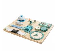 harayaa Children Learning Board Busy Board Activity Board Toy Educational Board With Wood Material Screen Play And Focus Suitable for preschool learning daycare home play, Blue