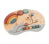 harayaa Children Learning Board Wooden Busy Board Learning Toy Activity Board Motor With Smooth Wood And Water Based Paint Suitable for Preschool Home Playroom