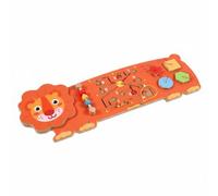 harayaa Children Learning Game Wooden Wall Activity Board Game With Friendly Animal Motif For Shape Color Counting And Motor Practice To Save Suitable for, Lion-themed Wall Game