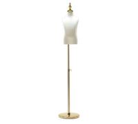 harayaa Children Mannequin Child Dress Form Torso Display Bust Stand Figure With Adjustable Height Support Pole And Metal Base Cloth Covered Torso And Elegant , Gold Round Plate No Handle , 2 Years